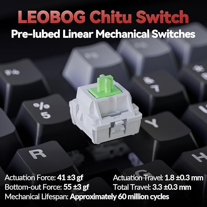 LINGBAO K98 Wireless Mechanical Gaming Keyboard, Tri-Mode BT5.0/2.4GHz/USB-C, Gasket Custom Hot-Swappable Linear Switches Creamy Keyboard with Number Pad, RGB Backlit Gaming Keyboard for PC Laptop