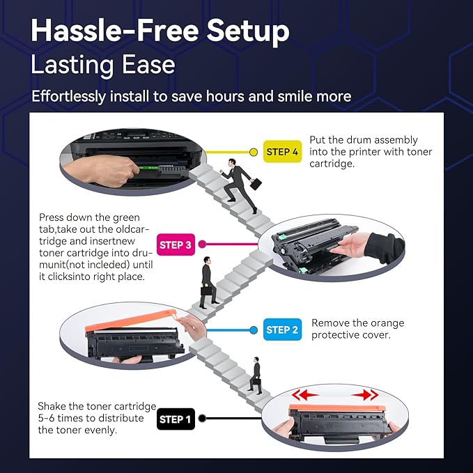 TN760 and 730 Drum Unit Compatible Toner Cartridge Replacement for Brother TN-730/TN-760 730 TN-760 for MFC-L2710DW MFC-L2750DW DCP-L2550DW HL-L2350DW HL-L2395DW HL-L2370DW (3Pack)