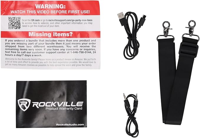 Rockville GO Party MAX BASS Large 70W Portable LED Bluetooth Speaker, Deep Bass, Wireless Link, IPX5 Water Resistant, for Parties and Outdoor Events