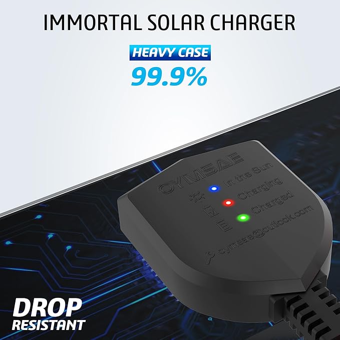 OYMSAE12V Solar Battery Charger ,10W Waterproof Solar Battery Maintainer,Portable Solar Panel Charger with Upgraded MPPT Controller for Car, Motorcycle, Boat, Marine, RV, Trailer, Tractor,Truck, etc