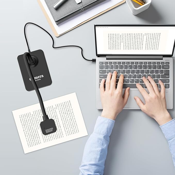 AlKOR USB Document Camera for Teaching & Distance Learning,Manual Focus Webcam with Mic, Foldable Design for Mac/Windows/Chromebook-Online Classes, Web Conferencing & Live Demos,Remote Work