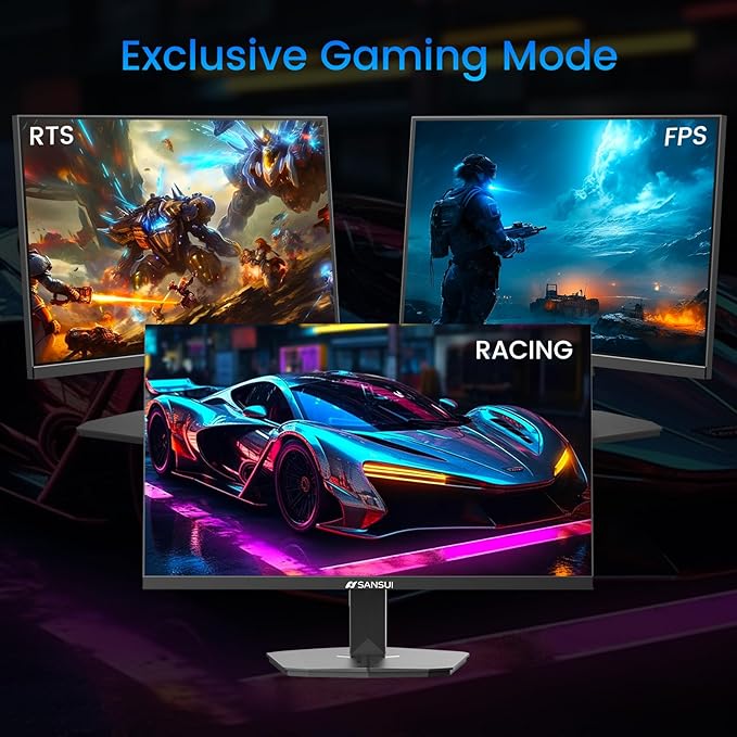 SANSUI 24 Inch Gaming Monitor 180Hz, DP 1.4 & HDMI 2.0 Ports High Refresh Rate Computer Monitor, Racing FPS RTS Modes, 1ms Response Time 110% sRGB (ES-G24F4, HDMI Cable Included)