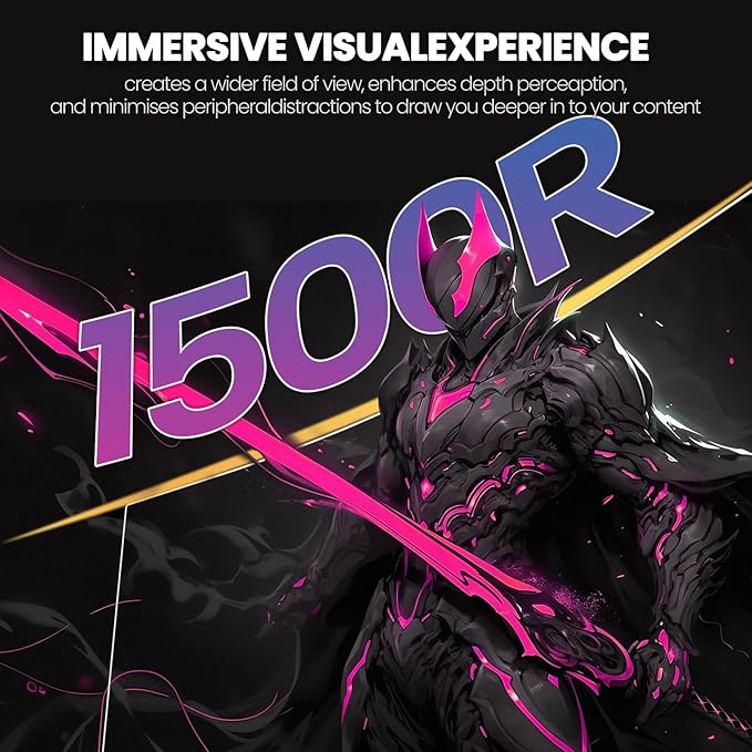 CRUA 34'' White Gaming Monitor 165Hz/144Hz 21:9 1500R Ultrawide Curved Monitor, WQHD 3440X1440 120%sRGB VA Panel Computer Monitor Support Freesync, PIP/PBP, HDMI2.0 & DP1.4, Wall Mount&Tilt Adjustable