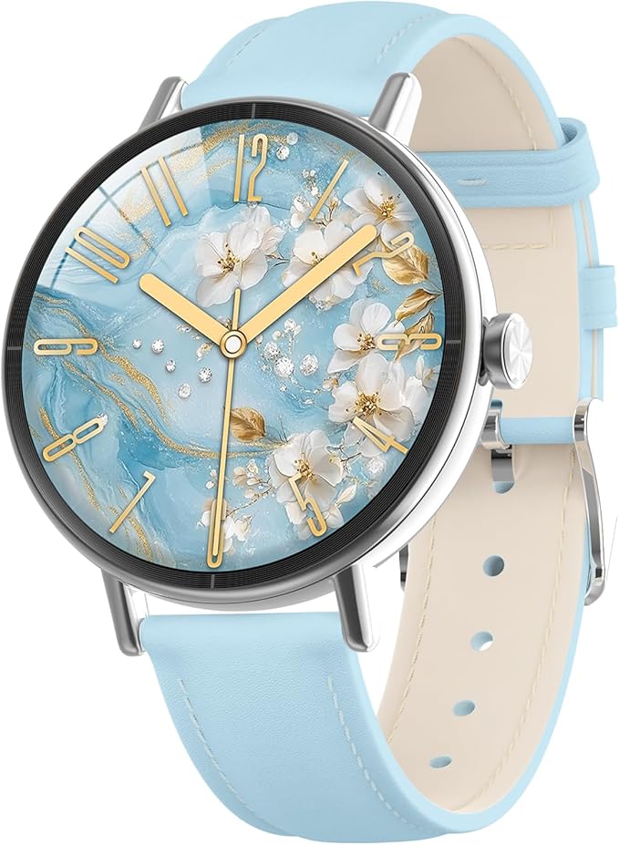 Smart Watches for Men/Womem,1.27" HD Fitness Watch Answer/Make Call, Heart Rate/Sleep/SpO2,Round Smart Watch for iPhone/Samsung/Android,IP68 Waterproof,110+ Sport Mode-Blue(2 Bands)