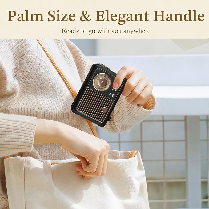 PRUNUS J-999 Retro Bluetooth Speaker,Vintage Decor,Mini Wireless Bluetooth Speaker,Cute Old Fashion Style Support USB/TF Card/AUX for Kitchen Desk Bedroom Office Party Outdoor(Black)