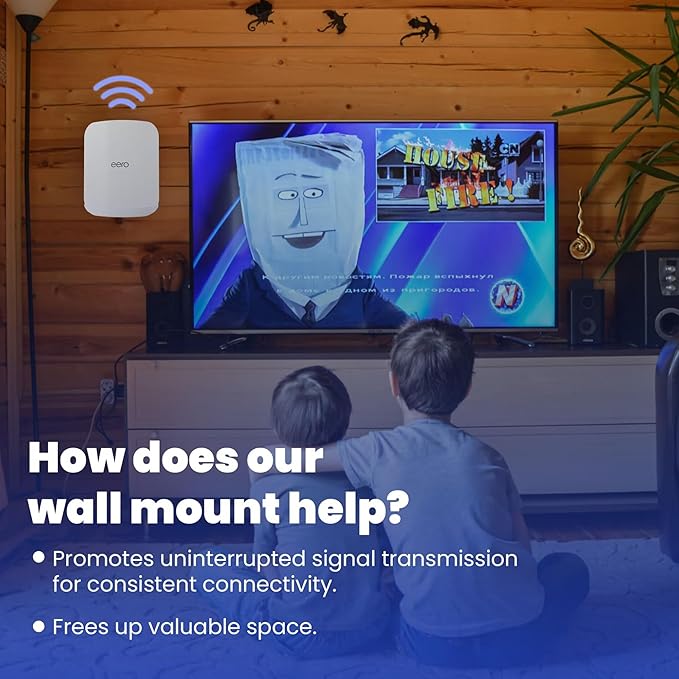 Wall Bracket for Eero Max 7 Aluminum Alloy Max 7 Wall Mount Sturdy and Durable Space Saving Wall Mount Holder Compatible with Max 7 Mesh WiFi Router (White-1Pack)