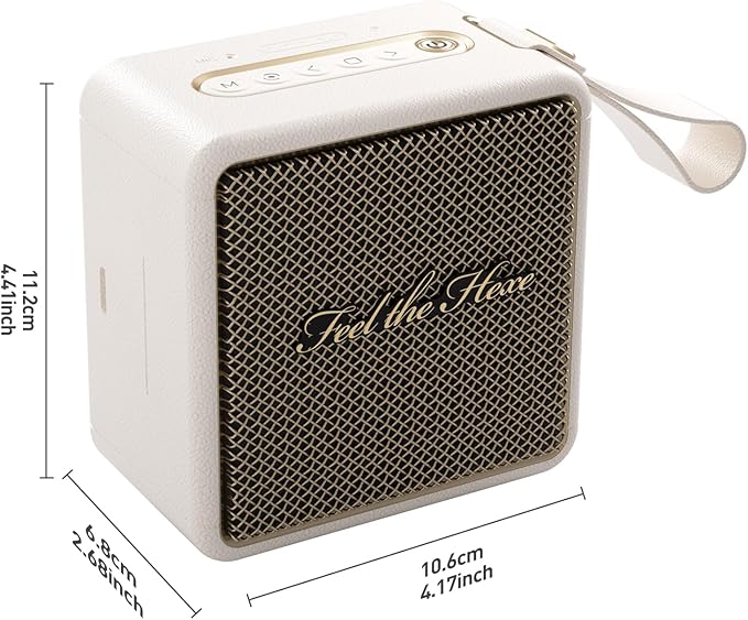 Bluetooth Speaker Portable IP67 Waterproof with 3 Colorful LED Lights TWS Pairing Support Wireless/Aux Cable/SD Card/U Disk Input for Outdoor/Home/Party/Bathroom (White)