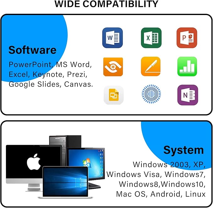 2-in-1 USB Type-C Presentation Clicker, Clikcer for Powerpoint Presentations, Presentation Clicker Wireless Presenter Remote Clicker with Volume Control, Presentation Remote Google Slide Advancer