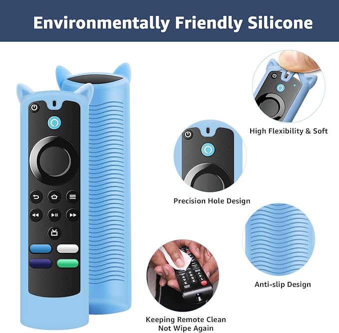 2 Packs Protective Remote Cover Case, Silicone Sleeve Remote Control Cover Glow in The Dark with Lanyard(Glow Purple & Glow Blue)