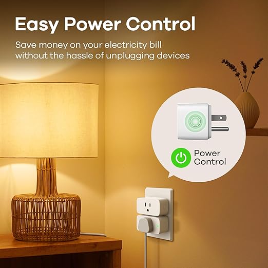 Linkind Matter Smart Plug, Work with Apple Home, Siri, Alexa, Google, SmartThings, Smart Outlet 15A/1800W Max, Smart Home Automation, APP Remote Control,Timer&Schedule, 2.4G Wi-Fi Only, 4 Pack