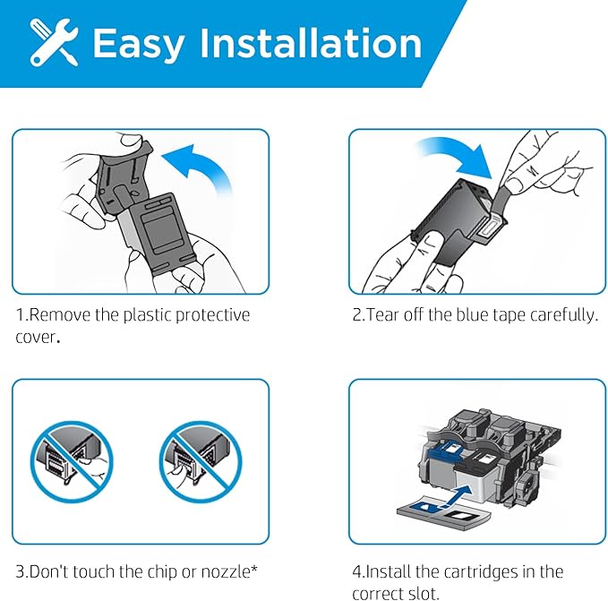 63XL Printer Ink Compatible for HP 63XL Ink Cartridges Black Color Combo PackCompatible for HP Ink 63 Fit for OfficeJet 3830 4650 4655 5255 5258 5200 Envy 45204512 Desket 2130 3630 Printer