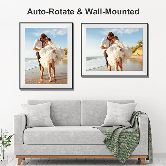 Large Digital Picture-Frame 16.2" Digital-Photo-Frame - 32GB Wireless Digital Frame, Touchscreen, Auto Rotate, Wall Mountable, Send Photo Video via App Email, Free Cloud, for Her Him