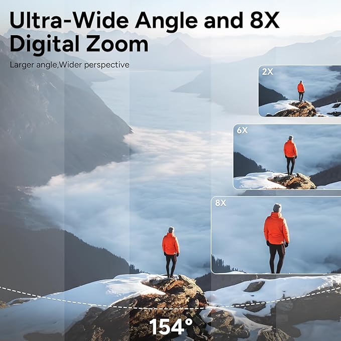 SJCAM SJ20 Action Camera 4K, F2.0/F1.3 Dual Lens, 154° FOV HDR, Low Light, 1850mAh Battery, Stabilization, Waterproof, 8X Zoom, Helmet Kits, Support Ext MIC& Remote Control