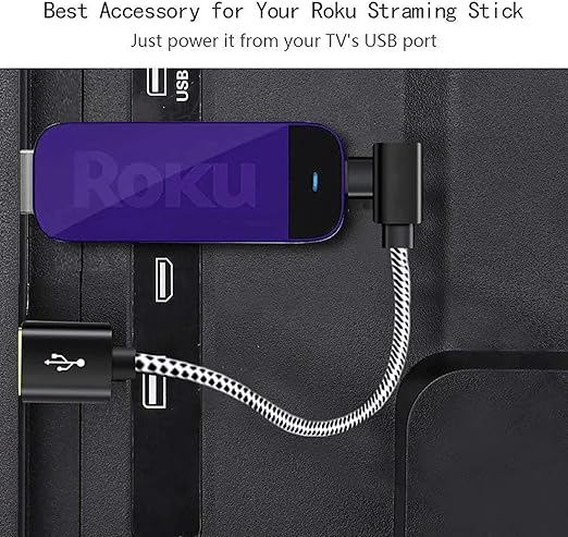 USB Cable for Fire Stick, Micro USB Power Cable for Amazon Fire Stick, Power up Your Fire Stick from Your TV's USB Port, Chromecast, Roku Stick, TiVo Stream 4K, 2 Pack