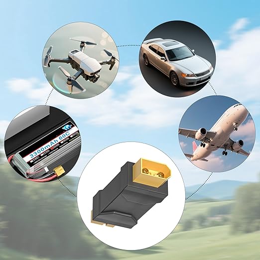 Goupchn XT60 Male to Female Connector Adapter XT60 Wireless Connector Converter 2PCS for RC FPV Car Plane Drone LiPo Battery