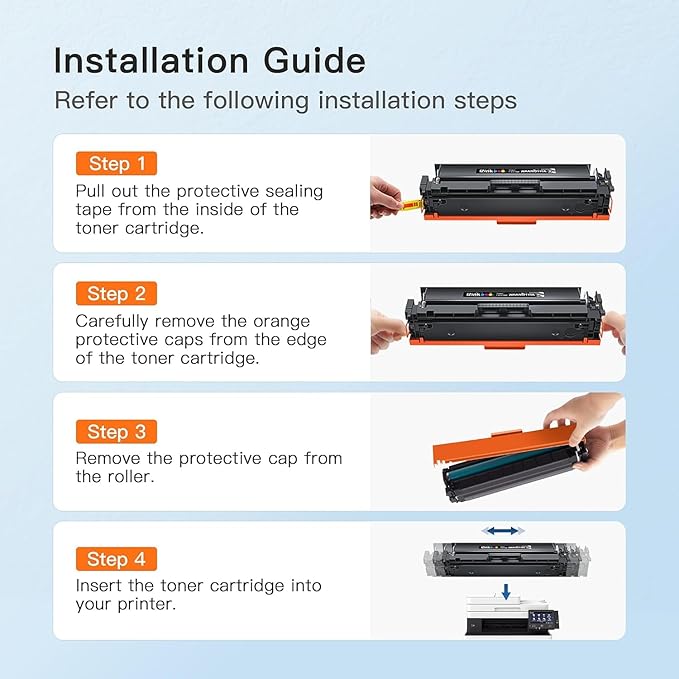E-Z Ink Compatible 206A (with Chip) Replacement for HP 206A Toner Cartridges 4 Pack 206X to Use with Color Laserjet Pro MFP M283fdw M283cdw M283fdn M282nw Pro M255dw M255nw M283 M255 W2110A High Yield