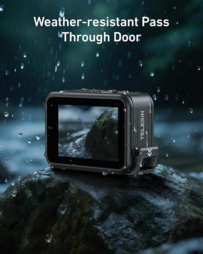 TELESIN° G2 Upgraded Battery Door Cover for GoPro 13 12 11 10 9, Water Snow Resistant Protective Case Charger Type-C Charging Mount for Go Pro Hero 13 Hero 12 Hero 11 Hero 10 Hero 9 Black Accessories