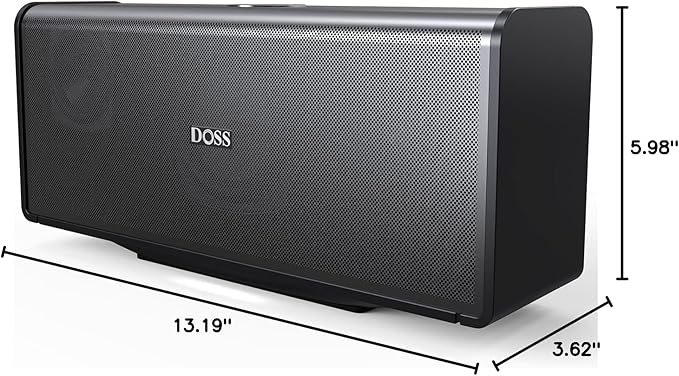 DOSS SoundBox Ultra Bluetooth Speaker with 2.1 Channel Audio, 80W Superior Sound with Deep Bass, Two DSP Technologies, 18H Playtime, BT 5.3, Wireless for Home, Office, Room-Black
