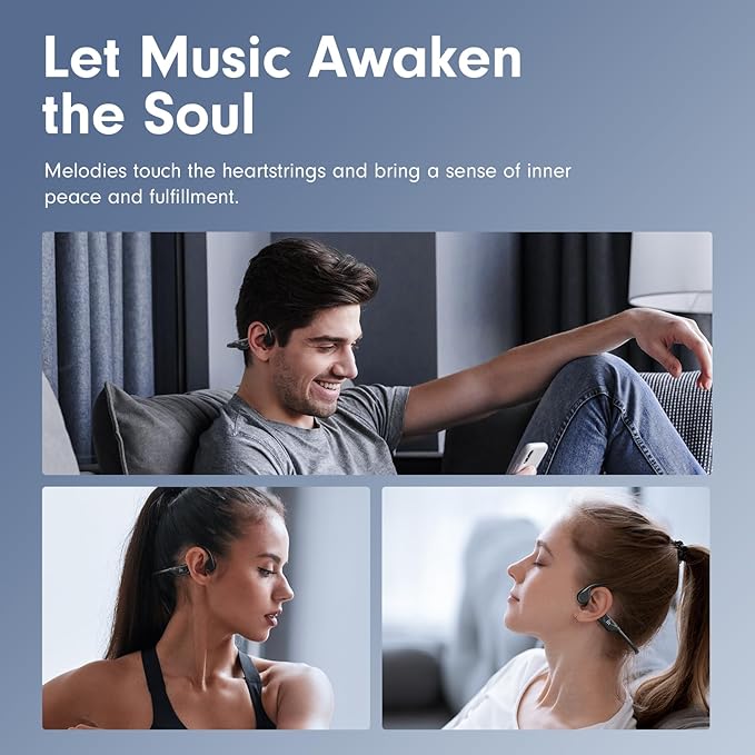 Bone Conduction Headphones,Open Ear Headphones Bluetooth5.4 with Mic,Wireless Headphones 10H Playtime, Waterproof Sport Headphone Suitable for Running,Cycling, Outdoor Sports Black