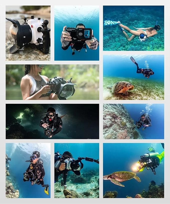 Sea Frogs Waterproof Camera Housing Compatible with Sony RX100 VI IPX8 40m/130ft Maximum Diving Depth Underwater Camera Case for Diving, Surfing, Rowing, Skiing