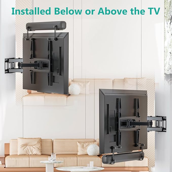 WALI Universal Soundbar Mount for TV, Heavy-Duty Bracket for Mounting Above or Below Screen, Holds Up to 33 lbs, Fits Samsung, Sony, Bose,LG,Vizio,Roku,Vizio,Bose & More (SBR206)