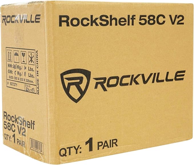 Rockville Pair RockShelf 58C V2 360W 5.25" Bookshelf Speakers, 8 Ohm, Kevlar Woofers, Silk Dome Tweeters, MDF Wood Grain Cabinet, for Home Theater and Music