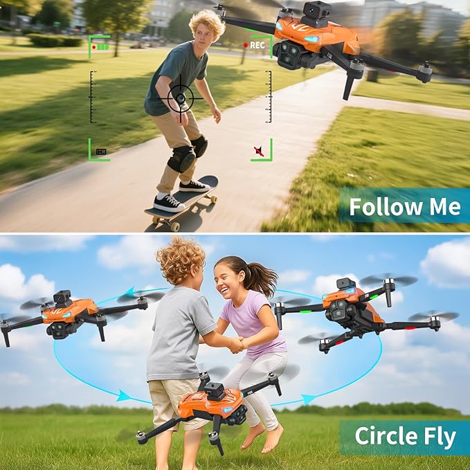 F180 Drones with 4K Camera Adults 4.5" LCD RC Screen, Follow Me Professional Drone GPS Auto Return Home, 5GHz FPV Real-Time RC Quadcopter Dron for Beginner, SD Card, Long Flight Time Under 249g