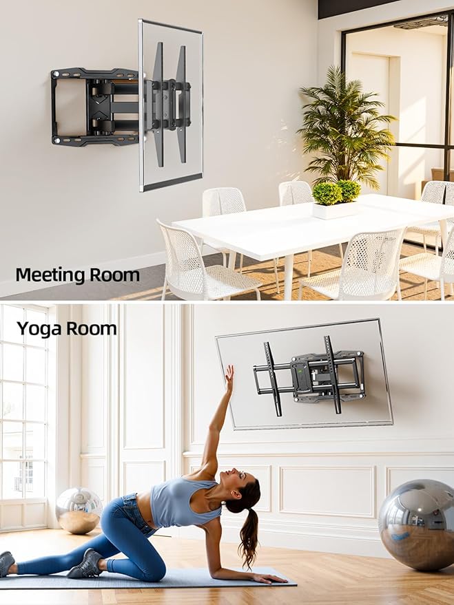 USX Mount Full Motion TV Wall Mount for 42-85 inch, TV Mount Swivel and Tilt,Wall Mount Bracket with Dual Articulating Arms Up to 132lbs, VESA 600x400mm, Max 16" Wood Studs, UL Listed XML019