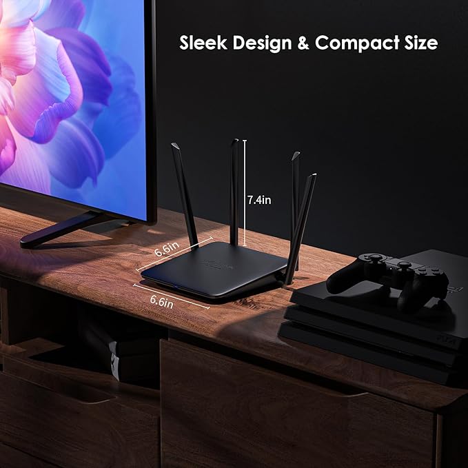 WAVLINK BE3600 WiFi 7 Router, Dual Band Gaming Router with Gigabit Ports, MLO, 4096-QAM & Multi-Rus Tech, Support Mesh/AP/Repeater Mode, Guest WiFi, QoS, IPv6, VPN