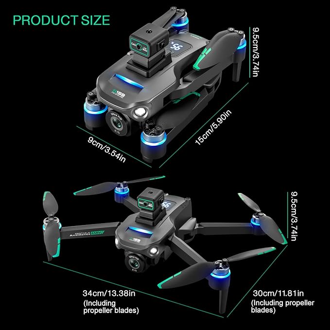 Drone with Camera 4k, GPS HD Drones for Adults, Remote Controller with Screen, Obstacle Avoidance, Brushless Motor FPV, 5G Transmission, 2 Battery, Professional (2 Battery+White)