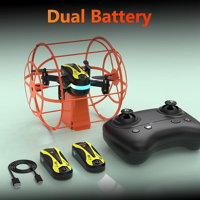 M17 Protective Cover Mini Drone RC Quadcopter for Beginners Land-Air Dual Mode Drone Headless Mode 3 Speed Modes 3D Flip Rechargeable Battery One Key Control