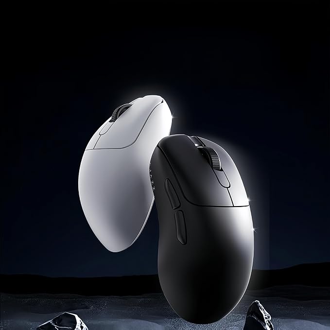 AJ179PRO PAW3395 26000 DPI Gaming Mouse, 8000Hz Polling Rate, 58g Ultra-Light, Tri-Mode (2.4G/Wired/Bluetooth 5.2), Magnetic RGB Charging Dock, Ergonomic Right-Hand Design, White