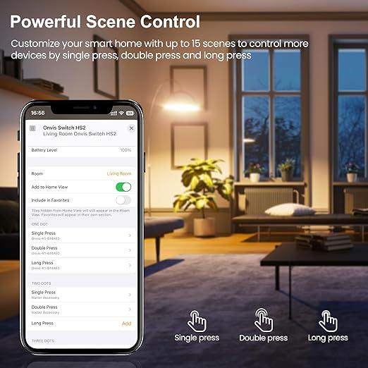 Smart Button, 5-Keys Smart Switch, Scene Controller, Compatible with Apple HomeKit, Automatically Trigger Accessories & Scenes-Thread (iOS 17.4 or Later is Required)