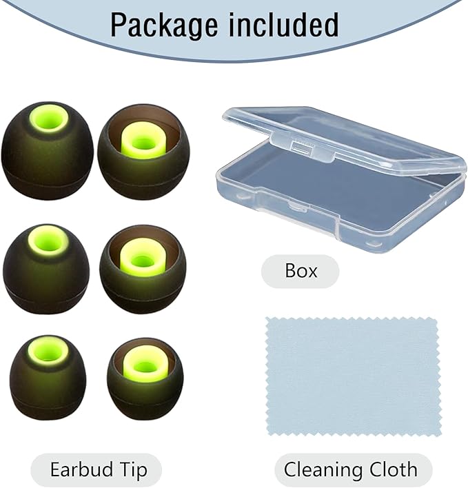 Silicone Replacement Earbud Tips Earbud Covers Fit for in-Ear Headphones (Inner Hole 3.8mm -5.1mm) Earbud Replacement Tips Earbud Rubber Tips 9 Pairs S/M/L