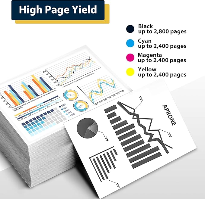 APRONE TK-5442 TK5442 Toner Cartridge Compatible for TK-5442 for Kyocera ECOSYS MA2100cwfx PA2100cwx Model Laser Printer (Black/Cyan/Magenta/Yellow,4-Pack)