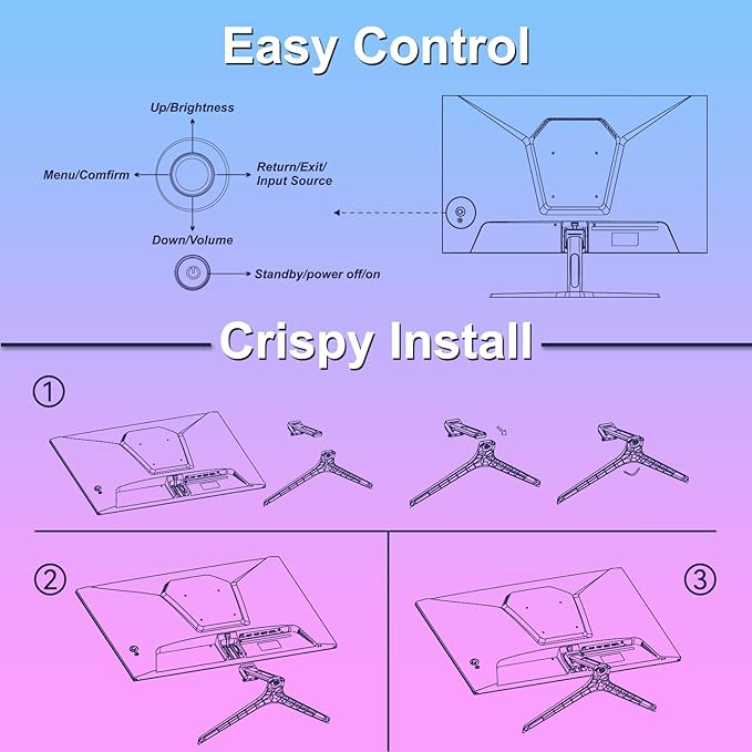 SANSUI 27 Inch WQHD 1440p Gaming Monitor 240hz up to 260hz-Fast IPS 1ms FreeSync Premium 丨DCI-P3 98% 丨sRGB130% 丨HDR10 丨2×DisplayPort 1.4丨2×HDMI2.0 PC Gaming Monitor with Crosshair