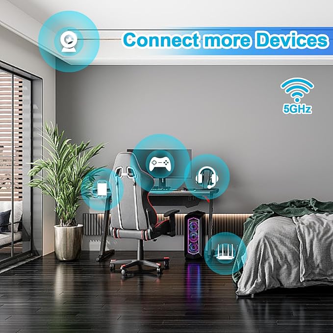 WiFi 6/5G Router Antenna Replacement Upgrade Kit, 6dBi High-Gain MIMO Dual Band Antennas (2-Pack) with SMA to IPX Cable 50CM, Boost Signal for Routers, Gateways