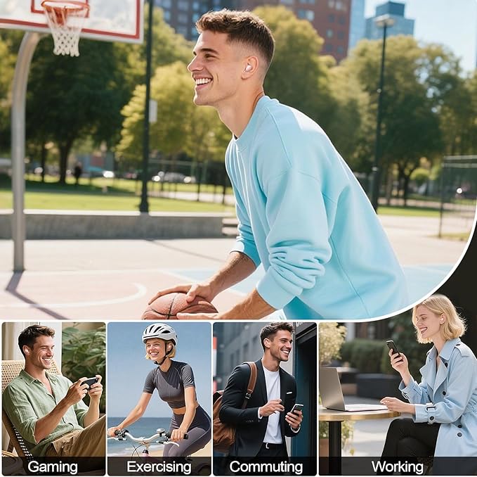 kurdene Wireless Earbuds Bluetooth 5.4 in Ear Buds Light Weight Headphones,Deep Bass Sound,Built in Mics Headset,Clear Calls Earphones for Sports Workout Pink