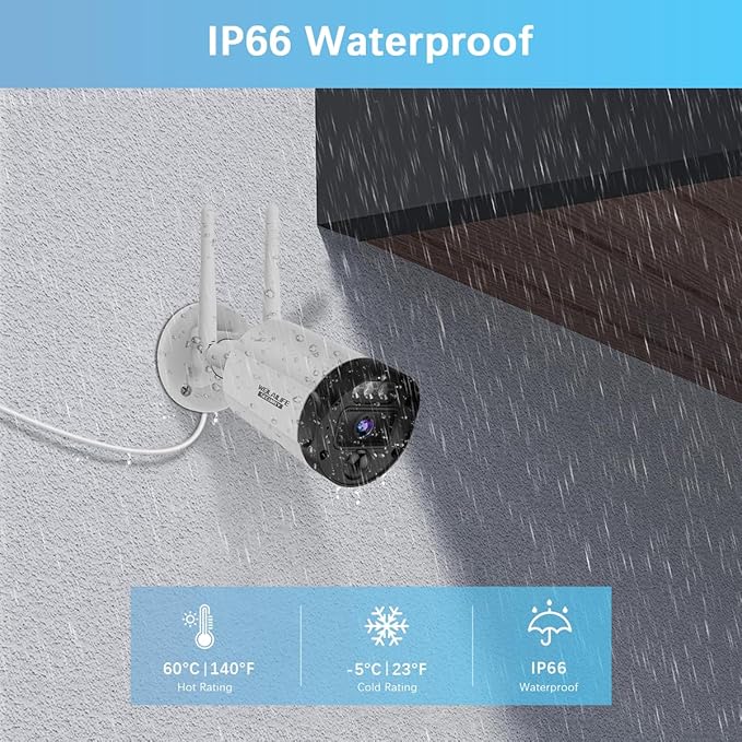 【90ft Super Night Vision】 5MP Outdoor Wireless Security Camera System, Wireless Cameras for Home Security, Home Video Security Cameras, WiFi Surveillance DVR Kits