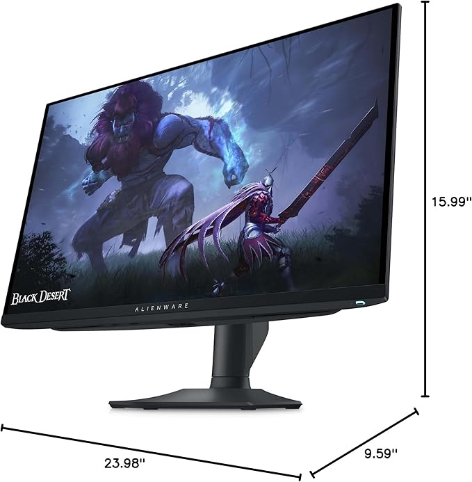 Alienware AW2725DF OLED Gaming Monitor - 26.7-inch Quantom-Dot WQHD (2560x1440) 360Hz 0.03Ms Display, AMD FreeSync Premium Pro, HDMI/DP/USB 3.2 Gen1, Height/Tilt/Swivel/Pivot Adjustability - Black