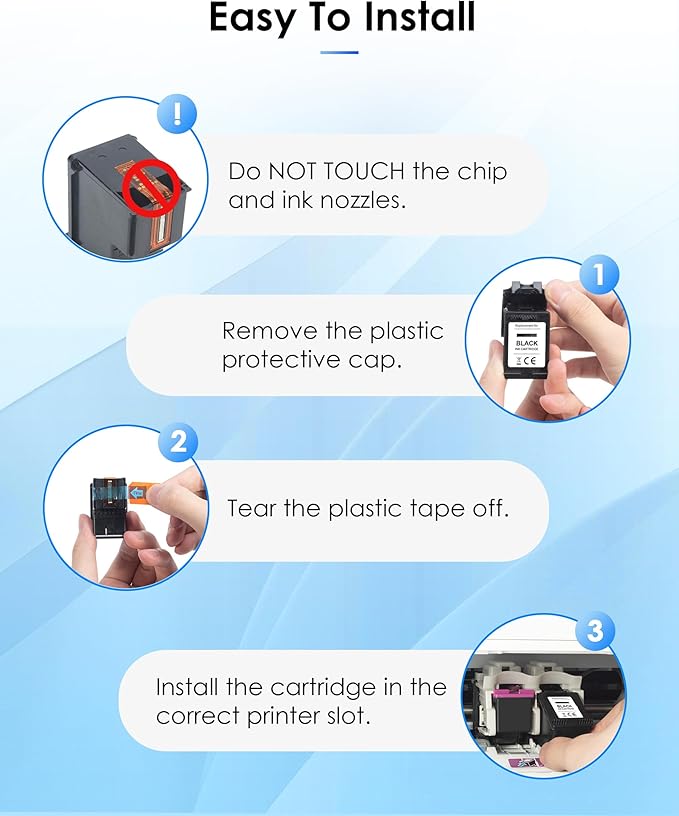 63XL Black High-Yield Ink Cartridge for HP 63 Black Ink Cartridge Replacement for HP Ink 63 Works with HP OfficeJet 3830 4650 5255 5258 Envy 4520 4512 DeskJet 1112 2130 3630 F6U64AN (2 Black Pack)