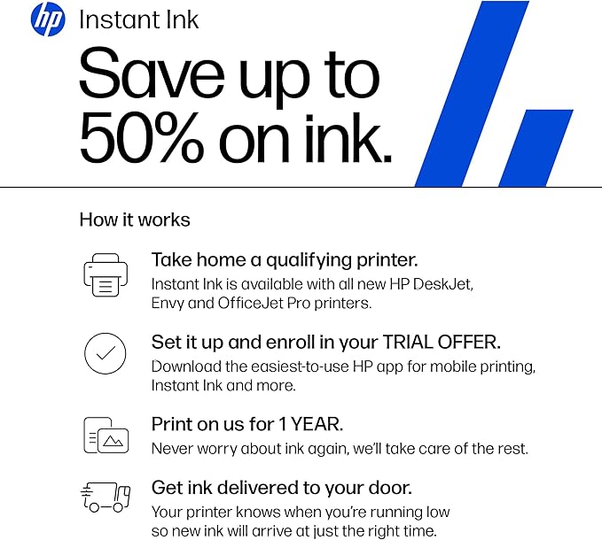 HP OfficeJet Pro 8139e Wireless All-in-One Color Inkjet Printer, Print, scan, Copy, fax, ADF, Duplex Printing Best-for-Home Office, 1 Year Instant Ink Trial Included, AI-Enabled (40Q51A)