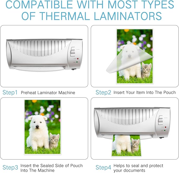 Jetec 1000 Pcs Laminating Sheets Bulk 8.6 x 12 Inch Clear Lamination Sheets 4 Mil Lamination Pouches Thermal Lamination Paper Hold Sheet Clear Letter Size Sheets Home Office Supplies