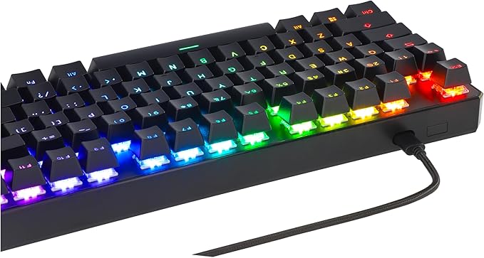 TECWARE Phantom+ 87 Key Mechanical Gaming Keyboard, RGB led, TKL 75% Keyboard, Thocky Sounding, Wraith Red Switch
