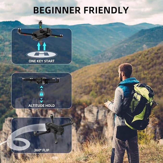 H330 Drone with Camera 4K, 5G Long Range WiFi FPV for Adult Beginners and Kids, Brushless Motor, Optical Flow, Altitude Hold,30 Mins Fly Time Remote Control RC Quadcopter with 2 Batteries