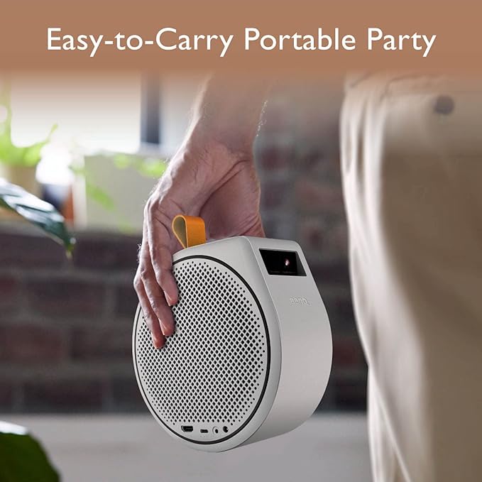 BenQ GV30 Portable Projectors with Android TV, Freestyle Ceiling Projection, Instant Auto Image Correction, WiFi & Bluetooth, Chrome & Airplay, 4W*2 Speaker+8W Bass