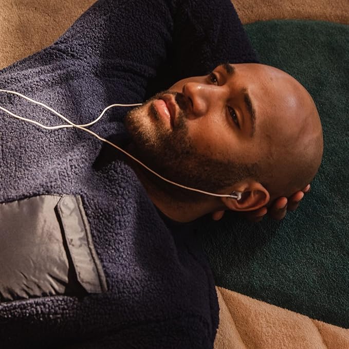 Panasonic ErgoFit Wired Earbuds, 3.5mm Jack In-Ear Headphones Wired with Dynamic Crystal-Clear Sound and Soft Ergonomic Custom-Fit Earpieces (S/M/L), for Phones and Laptops - RP-HJE120-S (Silver)