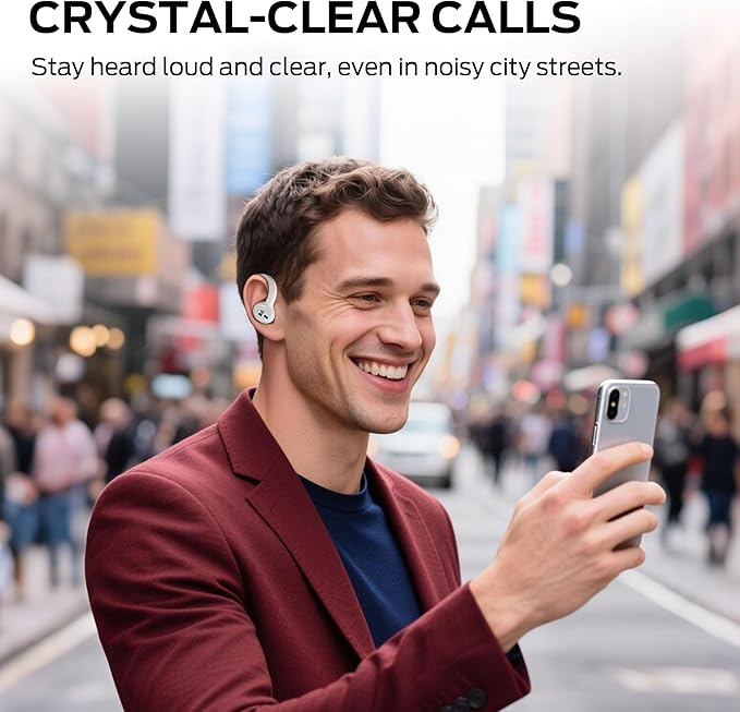 Monster N-Lite 216 Wireless Earbuds, Sports Ear Buds with Earhooks, ENC Noise Cancelling Mic,IPX6 Waterproof. Bluetooth 6.0 Headphones Stereo Bass Ear Buds 48H Playtime with LED Display White