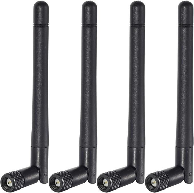 Bingfu Dual Band WiFi Antenna 2.4GHz 5/5.8GHz 3dBi SMA Male Antenna(4-Pack) for Wireless Vedio Security IP Camera Recorder Surveillance Recorder Truck Trailer Rear View Backup Camera Reversing Monitor