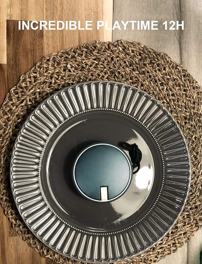 INSMY C12 IPX7 Waterproof Shower Bluetooth Speaker, Portable Small Speaker, Speakers Bluetooth Wireless Loud Clear Sound, Support TF Card Suction Cup for Kayak Canoe Beach Gift (Teal)